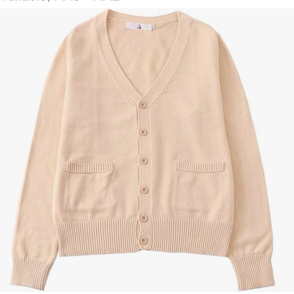 YUJIANXIONG Knit Cardigan V-Neck Sweater, Cotton, Knit Top, , size: XL